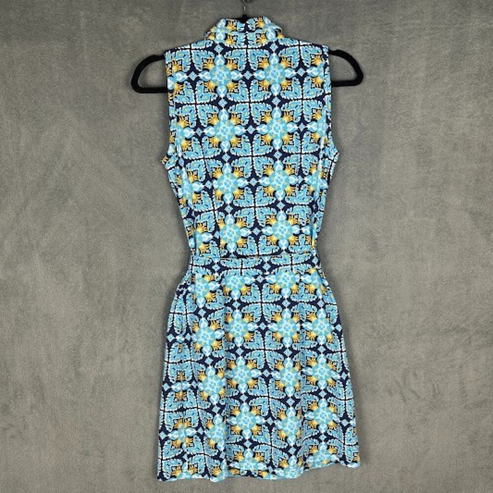 J Mclaughlin Dress Womens Extra Small Blue Floral Catalina Cloth Preppy Resort - Picture 8 of 15